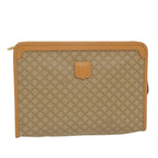 CELINE Macadam Canvas Clutch Bag PVC Leather Beige  48156