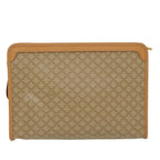 CELINE Macadam Canvas Clutch Bag PVC Leather Beige  48156