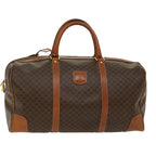 CELINE Macadam Canvas Boston Bag PVC Leather Brown  48168