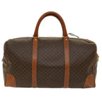 CELINE Macadam Canvas Boston Bag PVC Leather Brown  48168