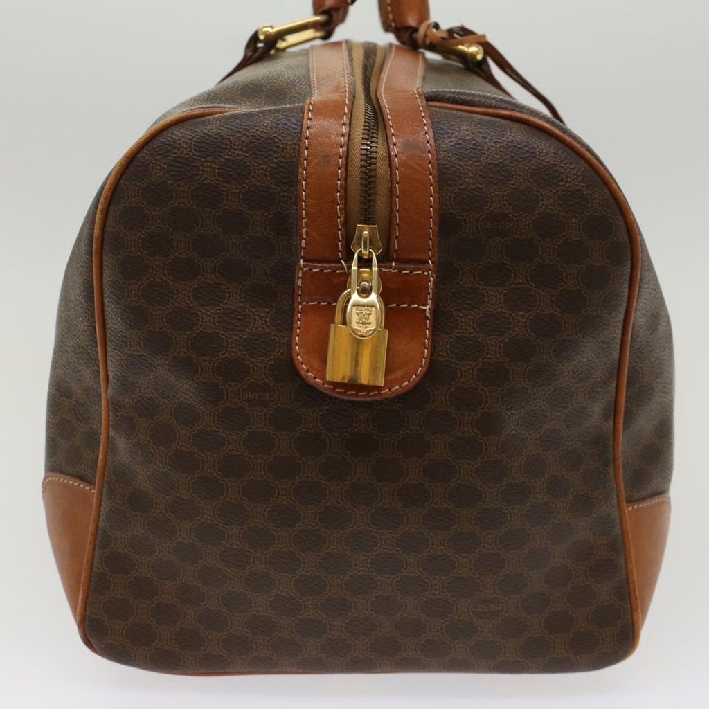 CELINE Macadam Canvas Boston Bag PVC Leather Brown  48168