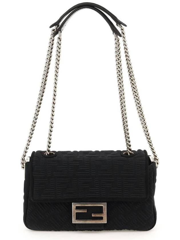 Fendi Baguette FF Fabric Chain Mini Bag Black
