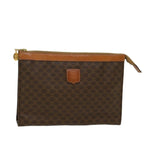 CELINE Macadam Canvas Clutch Bag PVC Leather Brown  48205