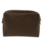 CELINE Macadam Canvas Clutch Bag PVC Leather Brown  48215