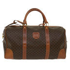 CELINE Macadam Canvas Boston Bag PVC Leather Brown  48230