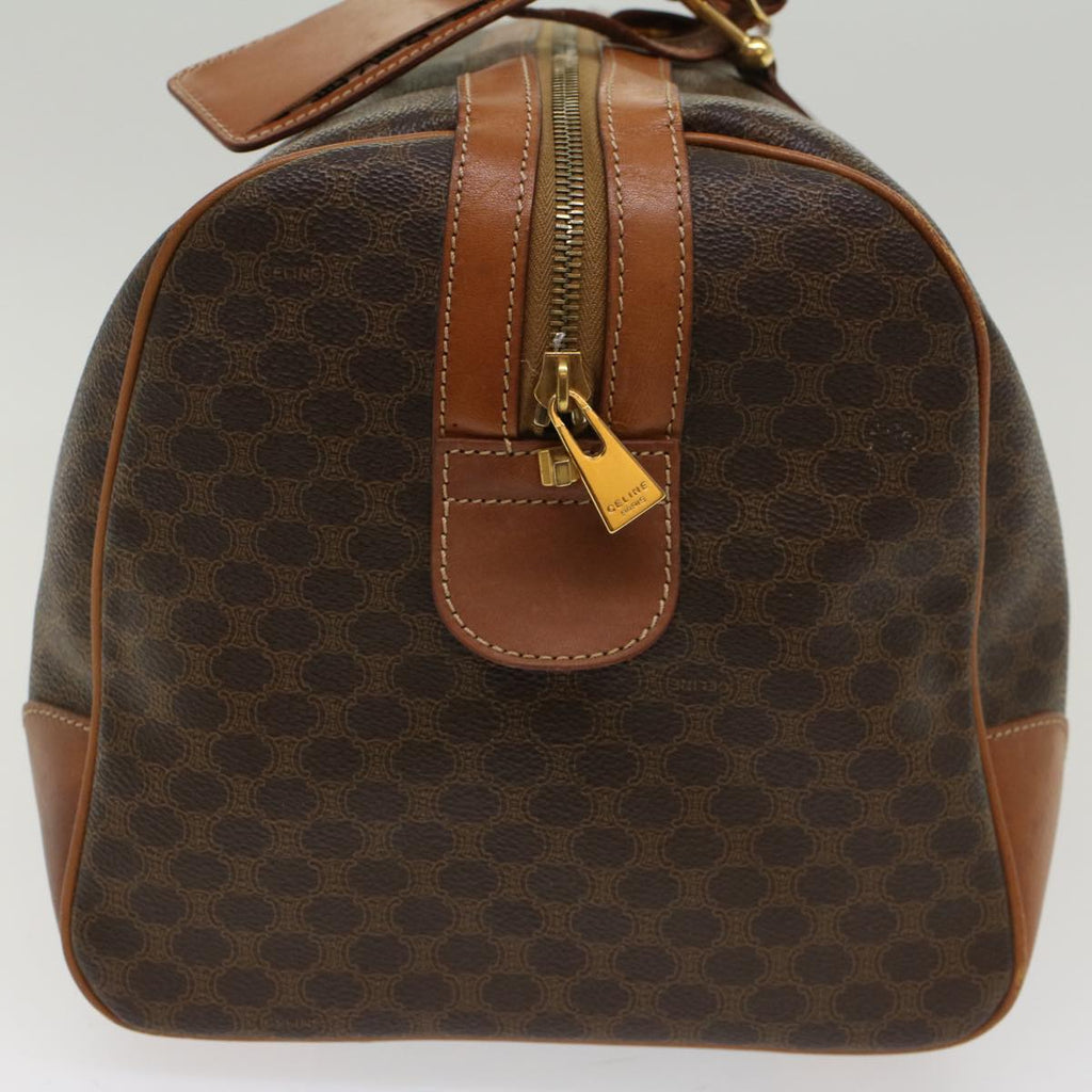 CELINE Macadam Canvas Boston Bag PVC Leather Brown  48230