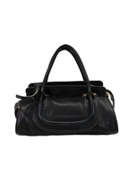 Chloe Womens Black Leather Zip Top Handle Everston Bag Handbag