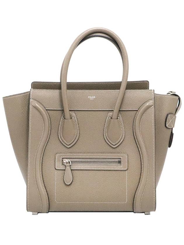 CELINE Celine 189793DRU 09SO Repair Drum Calfskin Micro Luggage Shopper Tote Bag