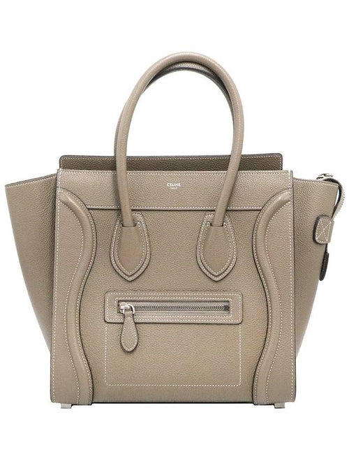 CELINE Celine 189793DRU 09SO Repair Drum Calfskin Micro Luggage Shopper Tote Bag