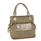 Chloe Harley Shoulder Bag Canvas Leather Beige 01-10-51-5811 48353