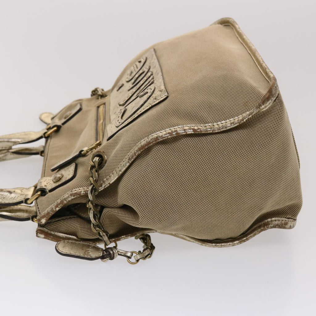 Chloe Harley Shoulder Bag Canvas Leather Beige 01-10-51-5811 48353