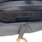 Dior Mini Saddle Bag in Black Leather