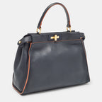Fendi  Leather Medium Peekaboo Top Handle Bag
