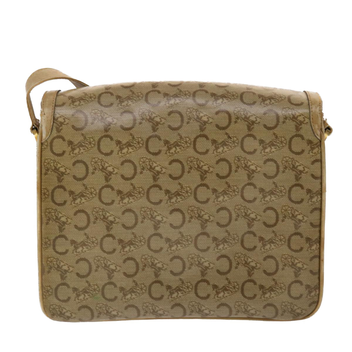 CELINE C Macadam Canvas Shoulder Bag Beige  48459