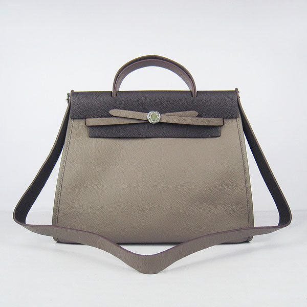 Hermes Herbag 60667 Ladies Cow Leather Grey