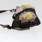 FENDI Zucca Canvas Flower Mamma Baguette Shoulder Bag Nylon Brown48605
