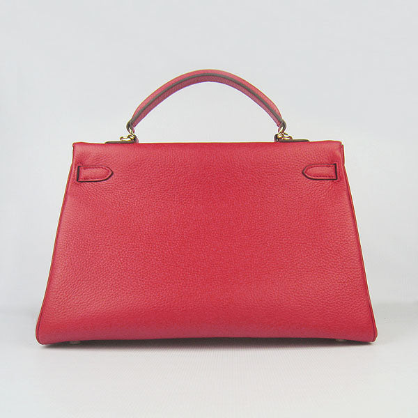 Hermes Kelly 35cm Togo Leather Handbag Red/Golden
