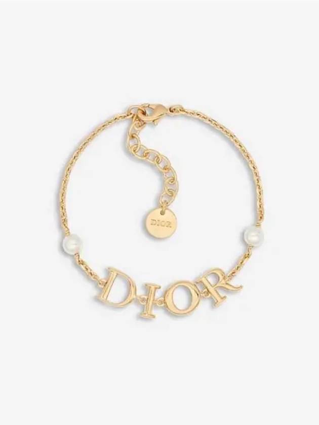 Revolution Logo Pearl Bracelet Gold Dior