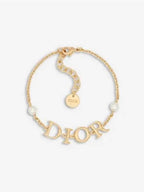 Revolution Logo Pearl Bracelet Gold Dior