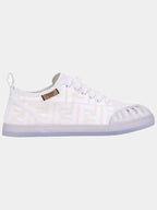 Fendi Women's FF Logo Canvas Low Top Sneakers White