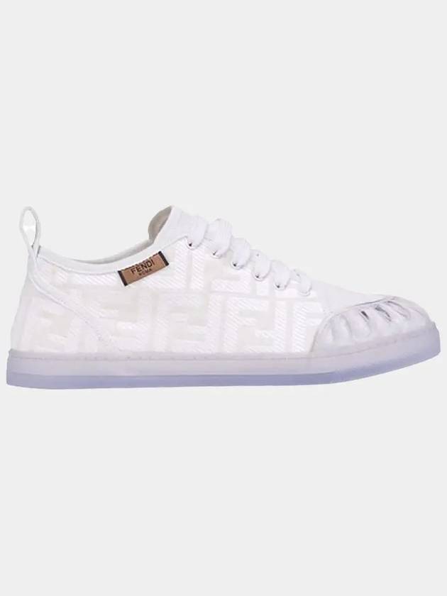 Fendi Women's FF Logo Canvas Low Top Sneakers White