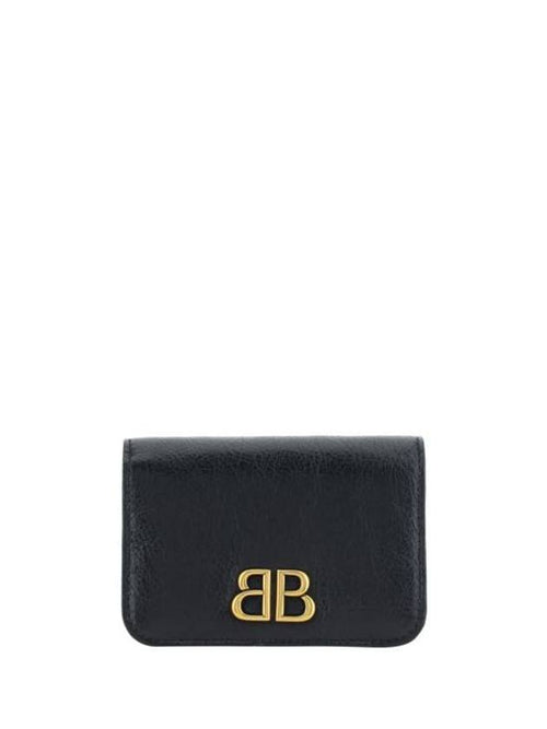 Balenciaga Logo Plaque Monaco Card Wallet Black
