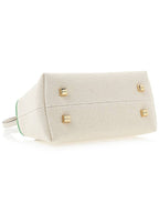 Fendi By The Way Small Canvas Tote Bag Green White