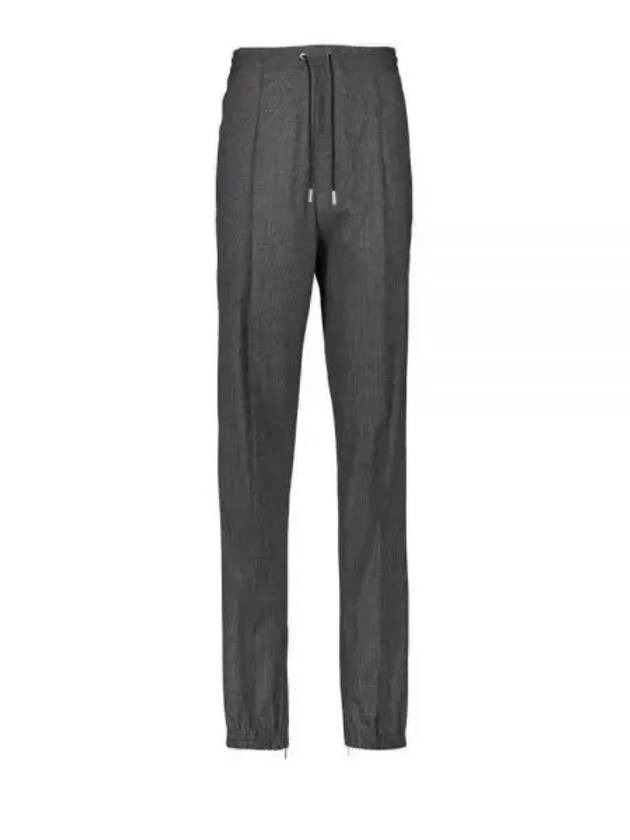 Micro Houndstooth Wool Track Pants Grey Dior