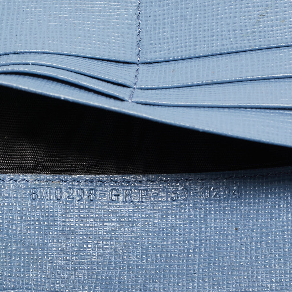 Fendi Brown/blue Zucca Coated Canvas And Leather Flap Continental Wallet