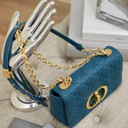 DIOR SMALL CARO BAG DEEP OCEAN BLUE SUPPLE CANNAGE CALFSKIN
