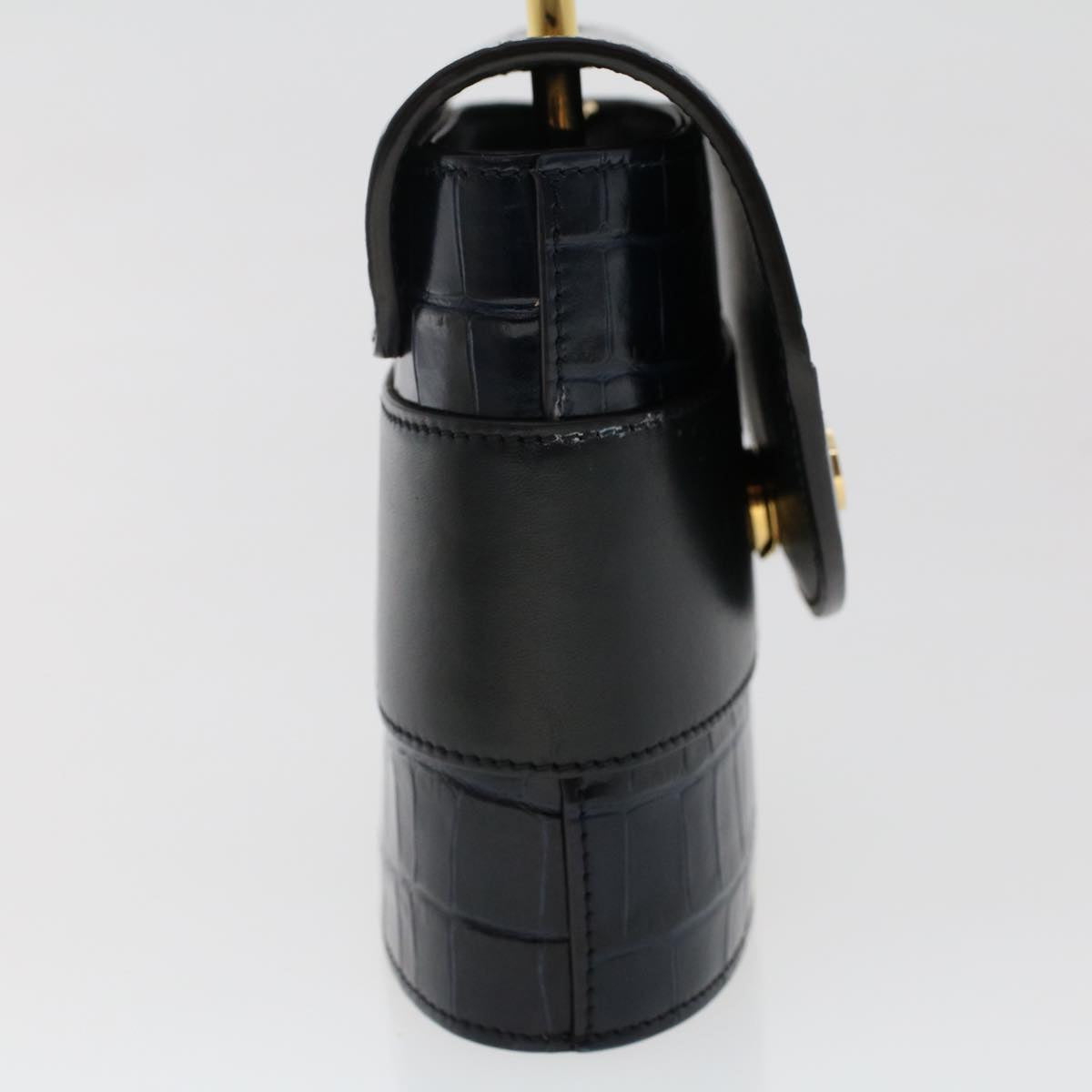 Chloe Abbey Rock Chain Hand Bag Calf leather Navy 49116A