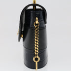 Chloe Abbey Rock Chain Hand Bag Calf leather Navy 49116A