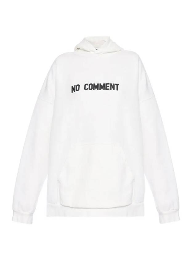 Balenciaga No Comment Logo Hooded Top White