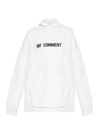 Balenciaga No Comment Logo Hooded Top White