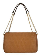 Fendi Baguette Chain Large Nappa Leather Shoulder Bag Brown