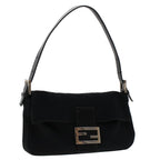 FENDI Mamma Baguette Shoulder Bag Nylon Black49276
