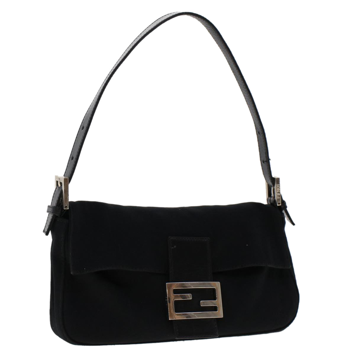FENDI Mamma Baguette Shoulder Bag Nylon Black49276