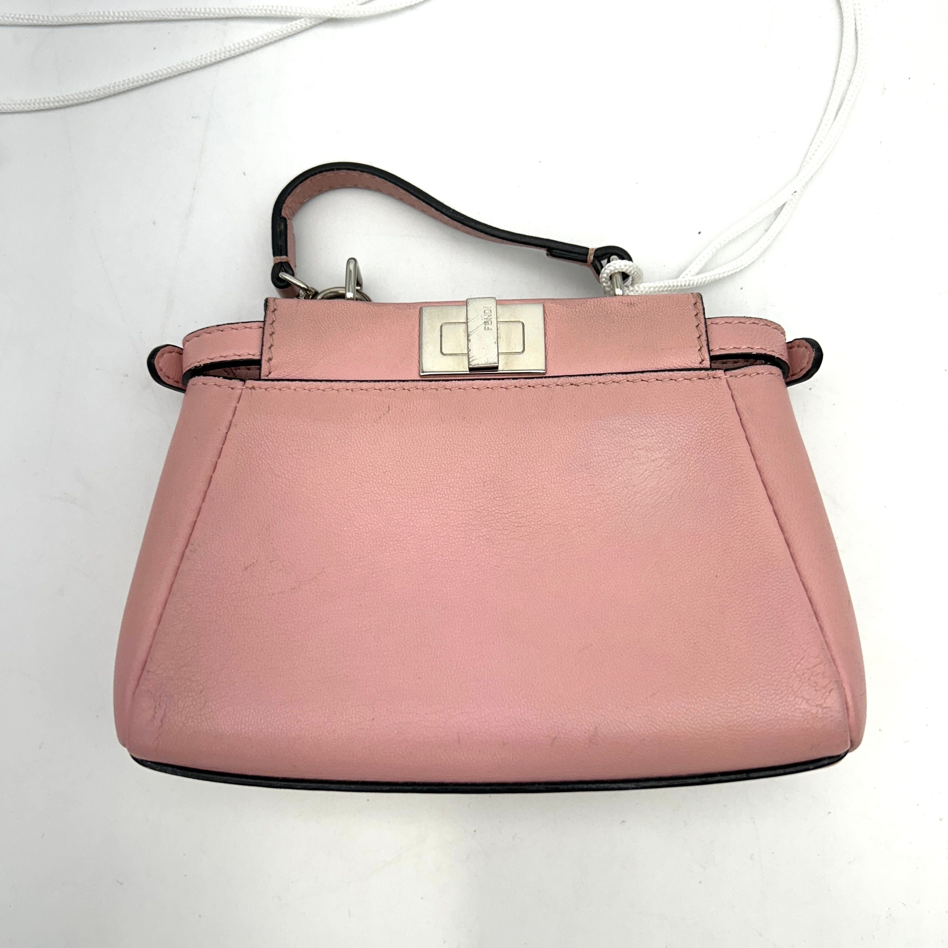 Fendi Nappa Flowerland Micro Peekaboo Iconic Satchel Bubblegum Multicolor LA8706