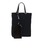 FENDI Zucchino Canvas Tote Bag Nylon Leather Black  49283