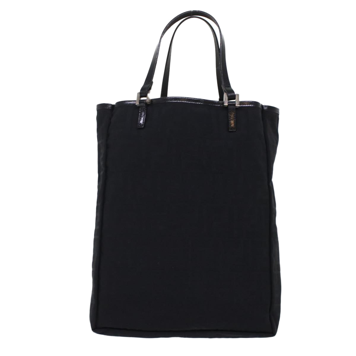 FENDI Zucchino Canvas Tote Bag Nylon Leather Black  49283