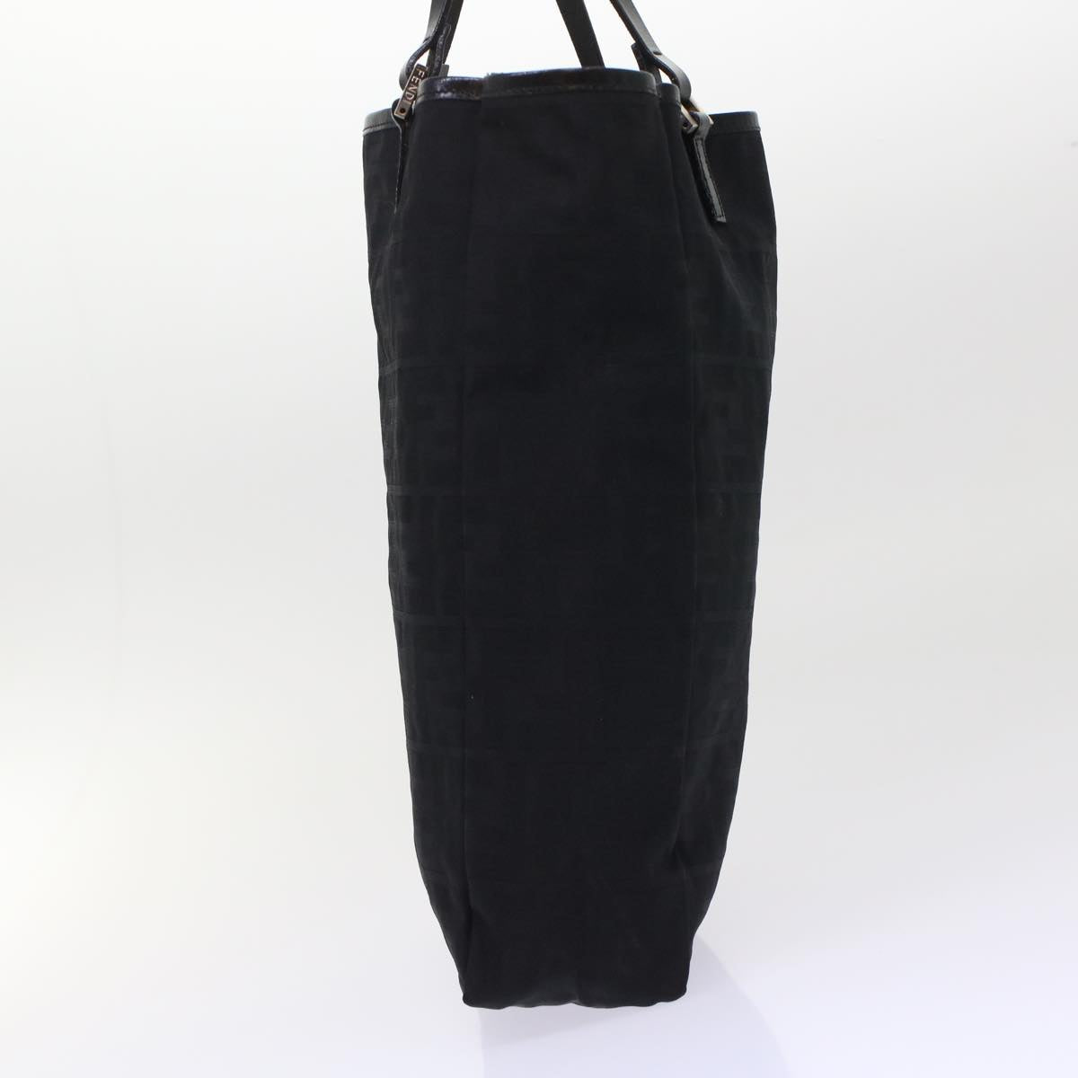 FENDI Zucchino Canvas Tote Bag Nylon Leather Black  49283