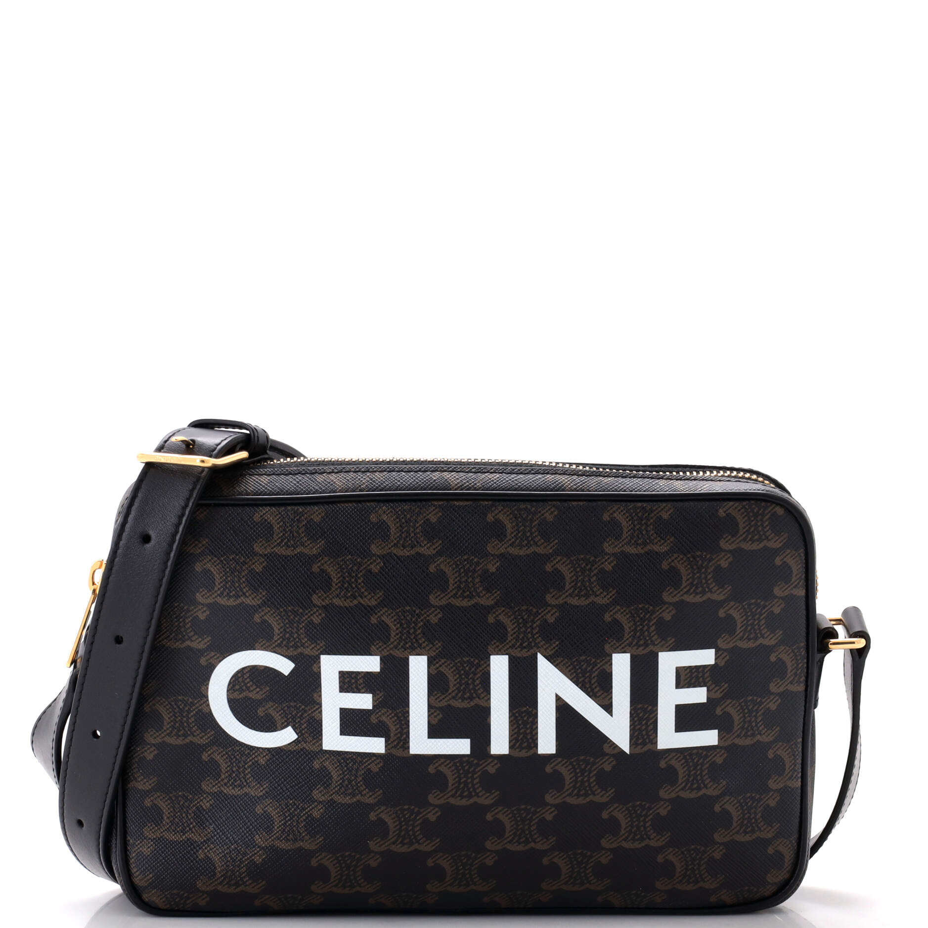 Celine Logo Messenger Bag Triomphe Coated Canvas Medium