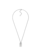 Oblique Plate Pendant Necklace Silver Dior