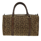 CELINE C Macadam Canvas Hand Bag Canvas Leather Brown Beige  49314
