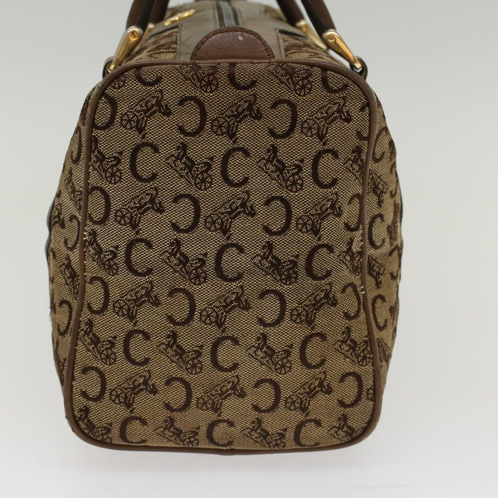 CELINE C Macadam Canvas Hand Bag Canvas Leather Brown Beige  49314