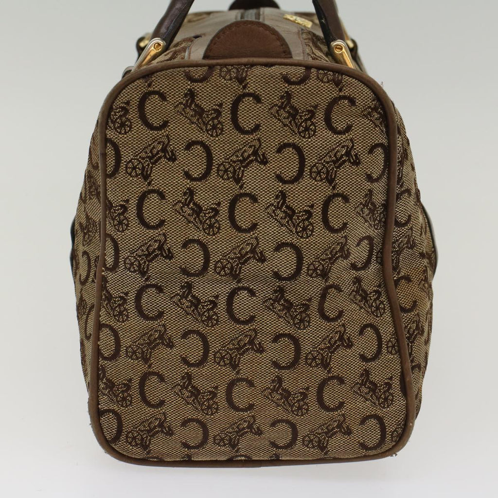 CELINE C Macadam Canvas Hand Bag Canvas Leather Brown Beige  49314