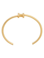 CELINE Triomphe Asymmetric Cuff Brass Bracelet Gold