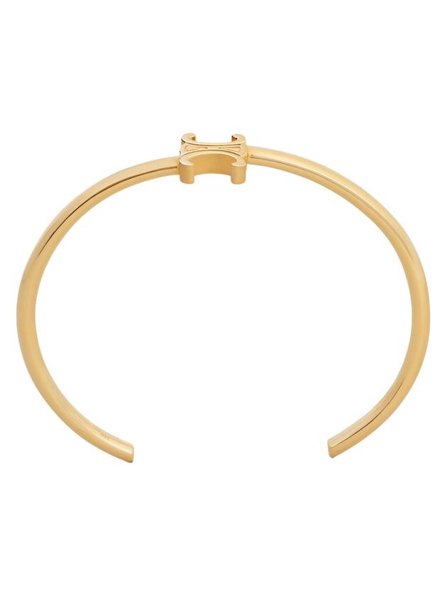 CELINE Triomphe Asymmetric Cuff Brass Bracelet Gold
