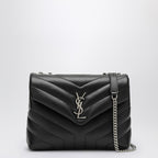Saint Laurent Black/Silver Small Ysl Loulou Bag Women