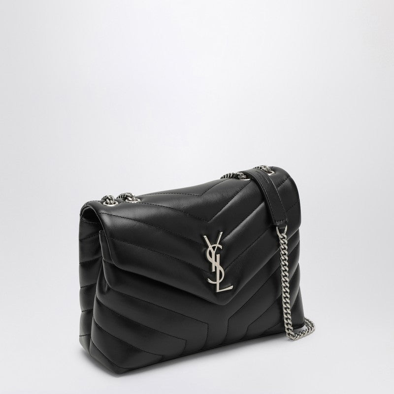 Saint Laurent Black/Silver Small Ysl Loulou Bag Women